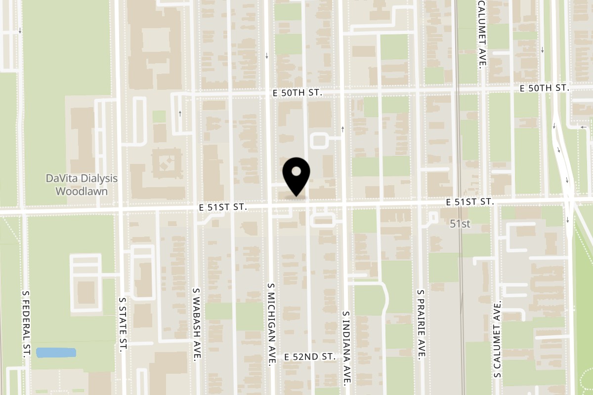 Map showing the location of Union Sub on 110 E 51st St in Chicago